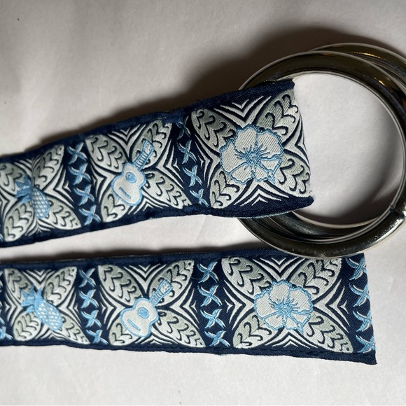 Punch USA Blue Hawaiian Theme Belt D Ring Ribbon Y2K Preppy Golf Blue One Size - Picture 9 of 11